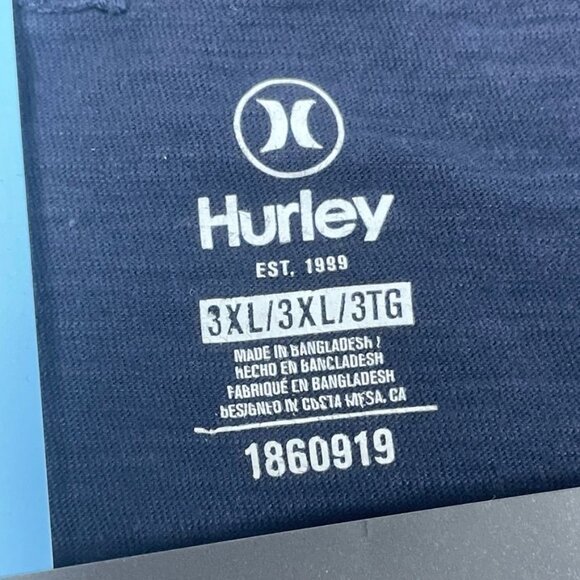 Hurley Mens 2-Pack Graphic Tees 3XL 100% Cotton Blue a0853 - Picture 3 of 6